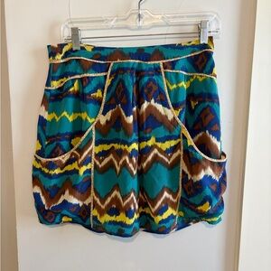 Lilu from anthropology patterned Silk Skirt